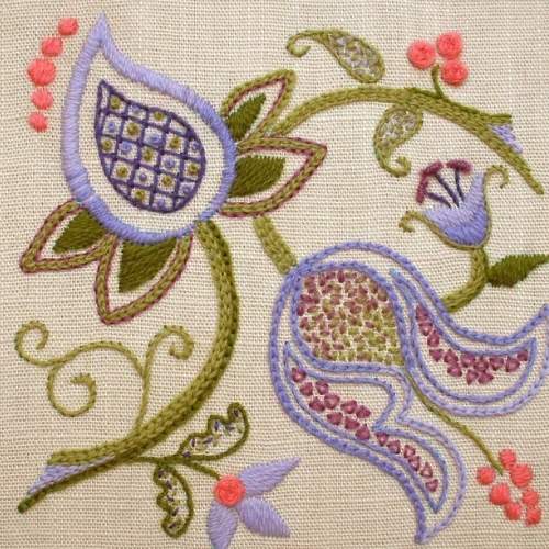 Crewel embroidery stitch sampler pdf pattern by ShirleyStitcher on Etsy