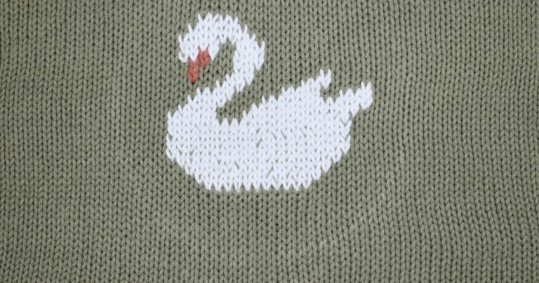 Duplicate Stitch Embroidery Tutorial Swan embroidery on Knitwear Step-by-step