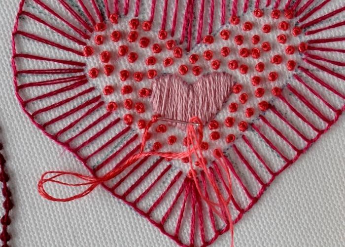 French knots heart 2