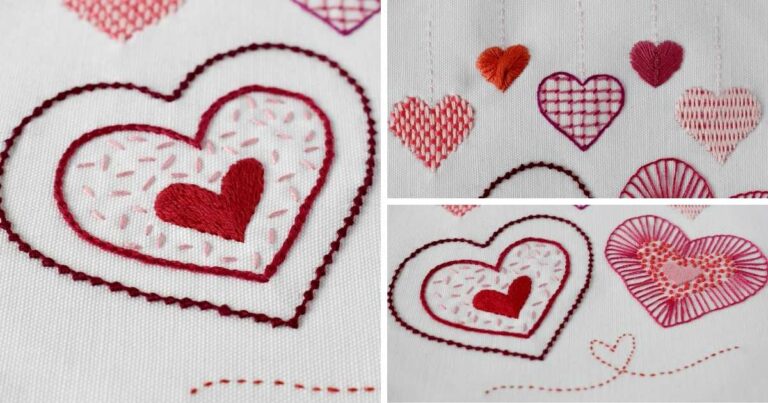 How to Embroider Hearts A Valentines Day hand embroidery tutorial