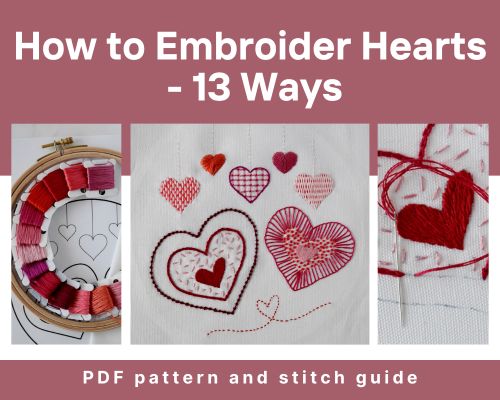 How to Embroider Hearts Freebie PDF sampler