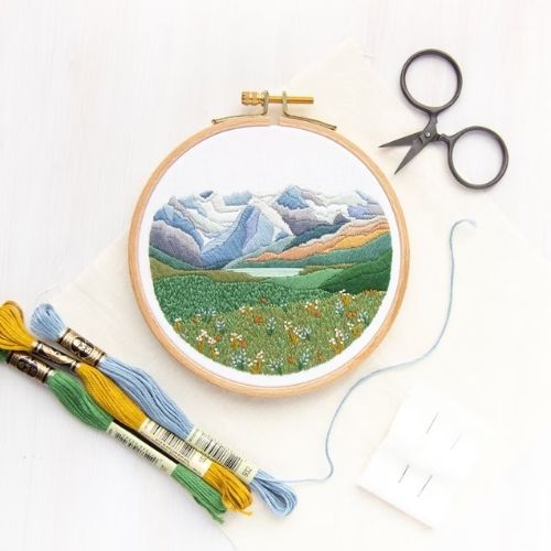 Mini Mountain Embroidery Pattern by LarkRisingEmbroidery on Etsy