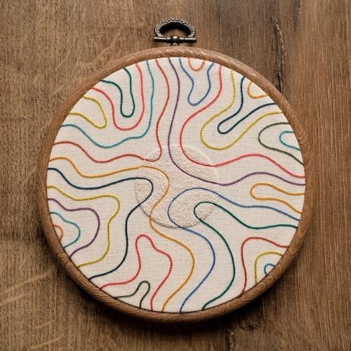 Multicolored Abstract Lines with Circle detail hand embroidery pattern by ALIFERA on Etsy