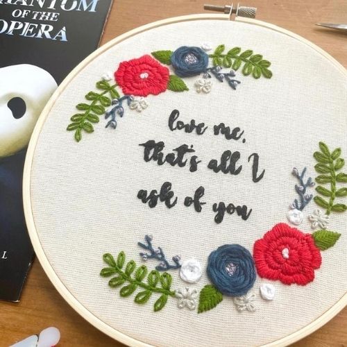 Phantom of the Opera Inspired PDF embroidery pattern by AmeliaStitchesShop on Etsy