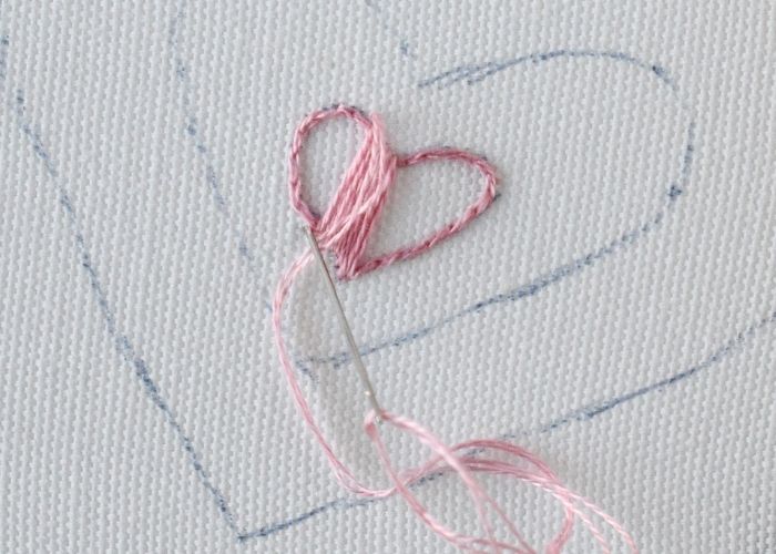 Riempimento contorno cuore Satin Stitch