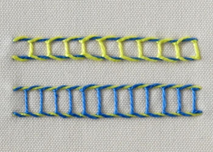 Sinhalese Chain stitch embroidery example; video Sinhalese Chain Stitch; video to embroider Sinhalese Chain Stitch