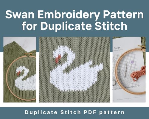 Swan Embroidery Pattern for Duplicate Stitch