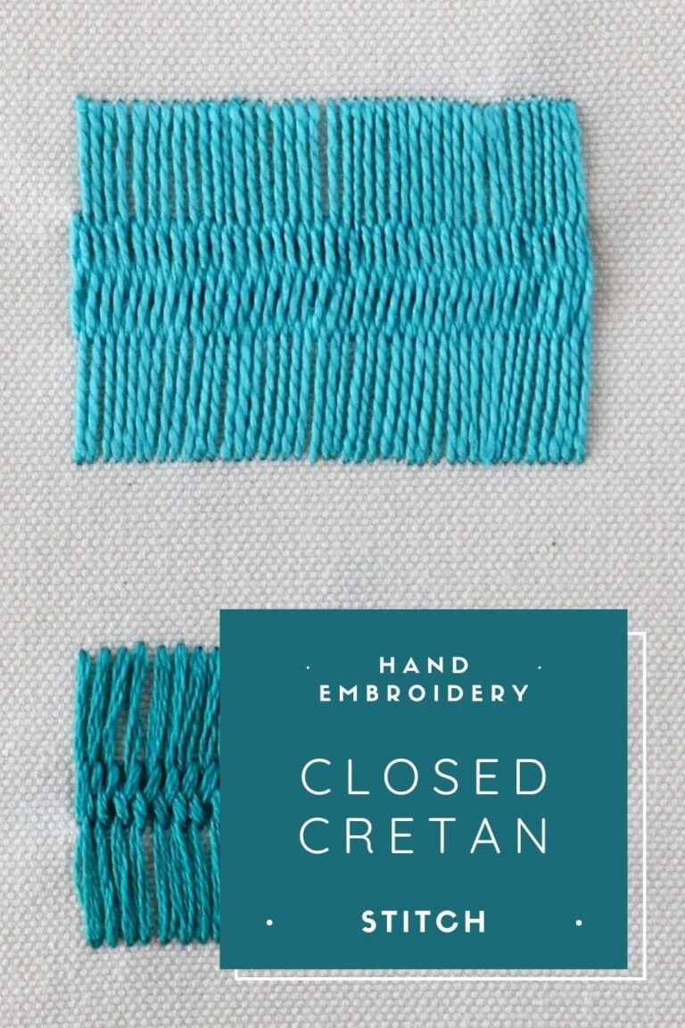 Closed Cretan Stitch : Library of hand embroidery stitches