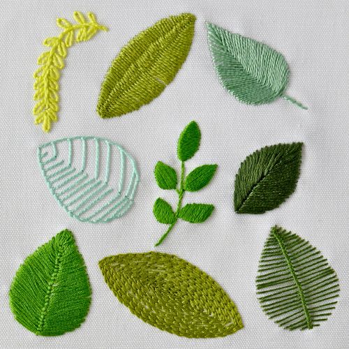 9 Ways To Embroider Leaves Tutorial