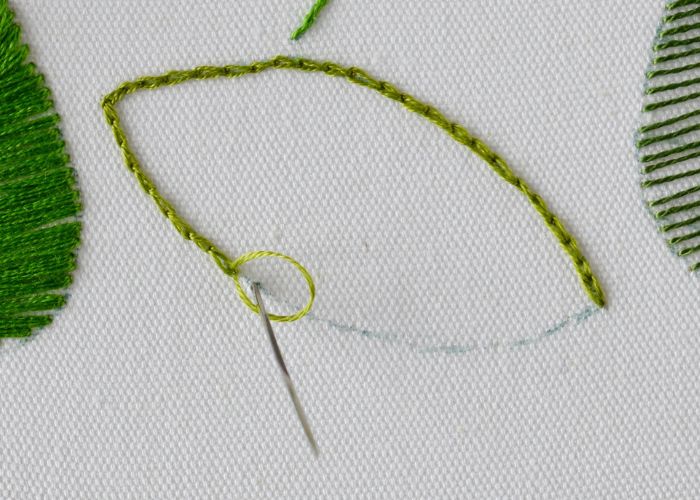 Outline with Chain stitch