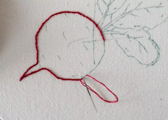 Beetroot 1- veggie embroidery tutorial