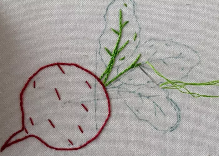 Beetroot 3- veggie embroidery tutorial