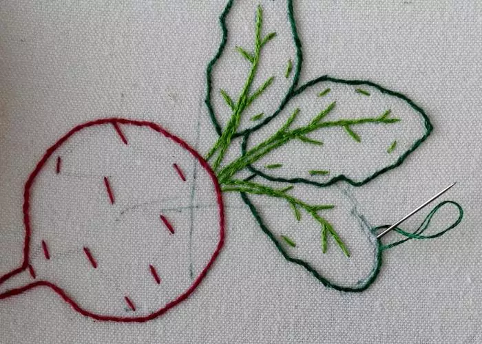 Stem stitch for outlines