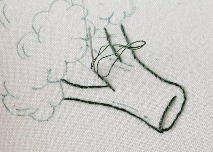 Broccoli 2- veggie embroidery tutorial