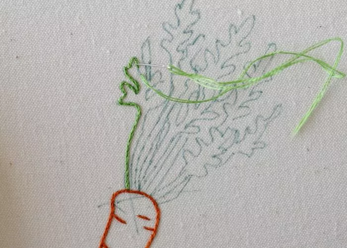Carrot 3- veggie embroidery tutorial