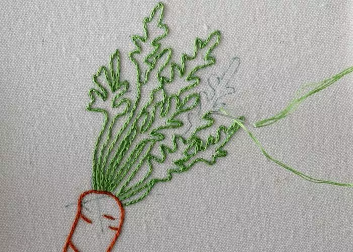 Carrot 4- veggie embroidery tutorial