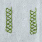 Closed Chain Stitch embroidery with green thread