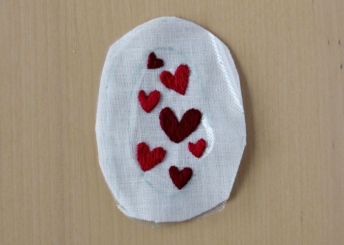 Cut out the embroidery