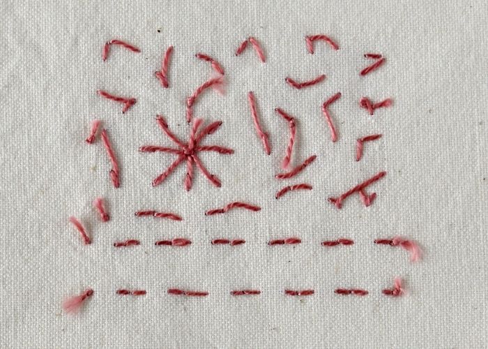 Long Tailed Detached Chain Stitch reverse side