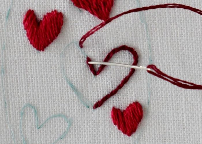 Long and short stitch heart 1