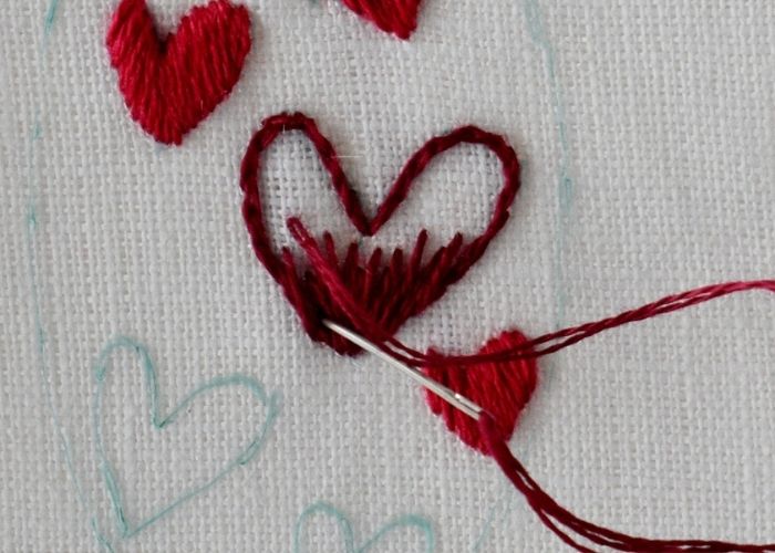 Long and short stitch heart 3