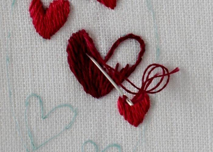 Long and short stitch heart 4