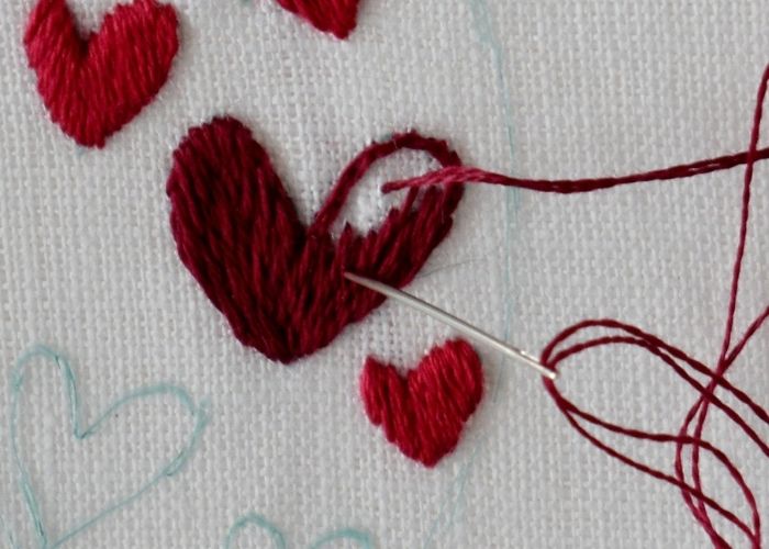 Long and short stitch heart 5