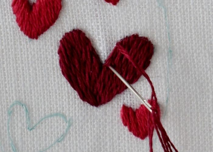 Long and short stitch heart 6
