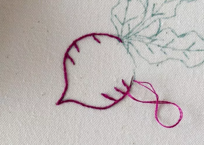 Radish 2- veggie embroidery tutorial