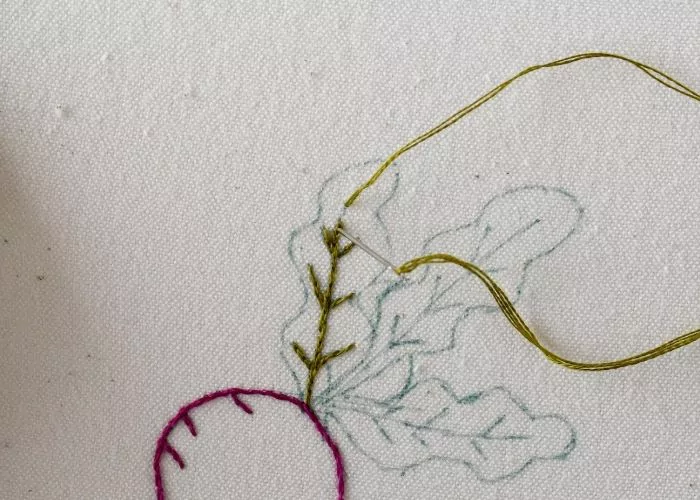 Split back stitch embroidery