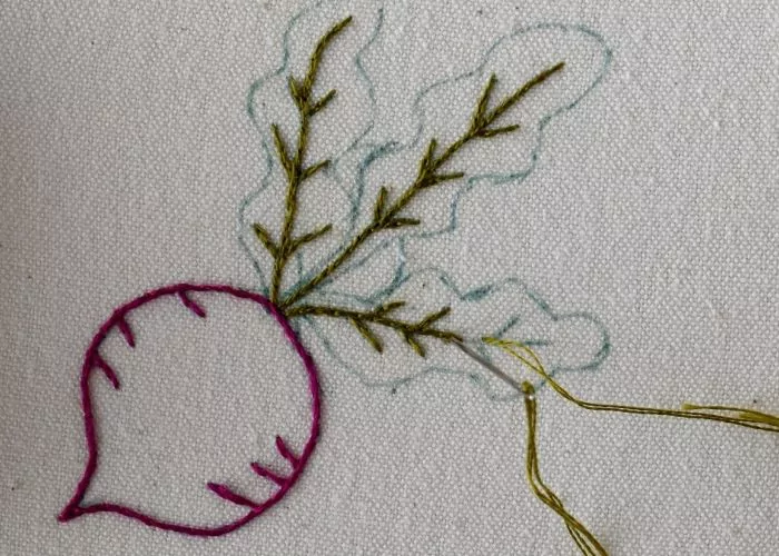 Radish 4- veggie embroidery tutorial