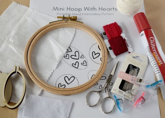 Tools and materials for mini hoop pendant tutorial