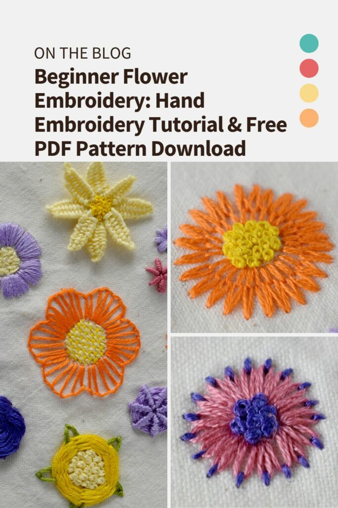11 Gorgeous Flower Stitches for Beginners PIN image