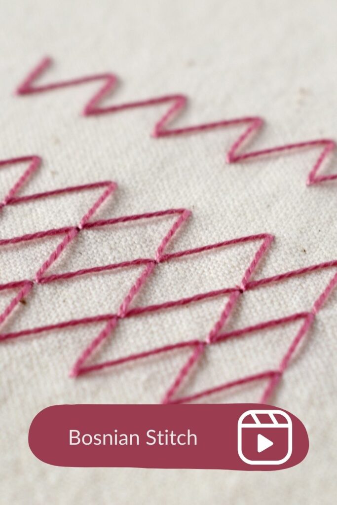 Beginner-friendly Bosnian Stitch video step-by-step tutorial 