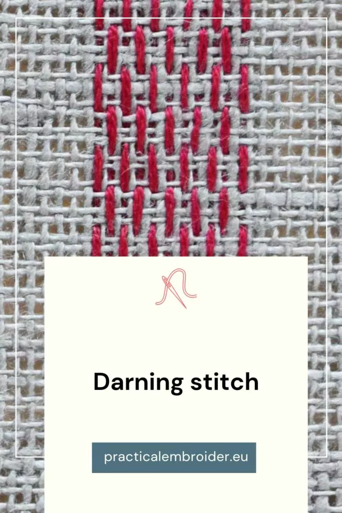 Darning stitch hand embroidery technique
