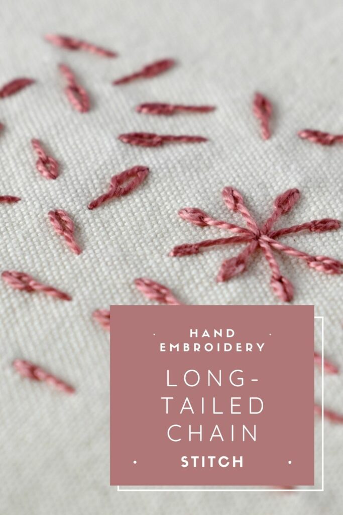 Learn how to embroider the Long-Tailed Chain Stitch with this easy step-by-step tutorial.
