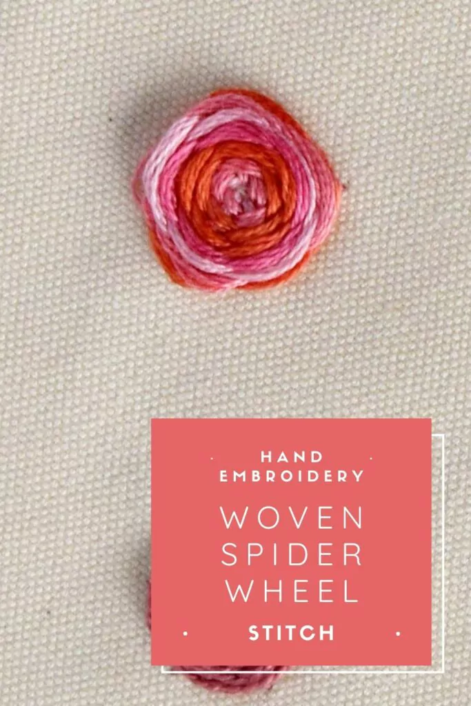 Woven spider wheel stitch PIN image