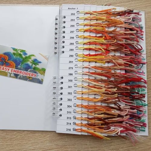 Anchor color chart with real thread on Etsy