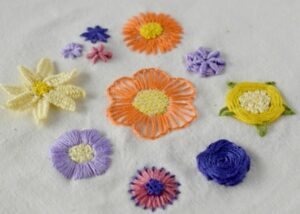 Beginner flower embroidery tutorial - 11 ways to stitch a flower image