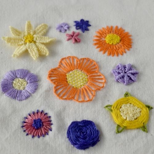 Beginner flower embroidery tutorial - 11 ways to stitch a flower small image