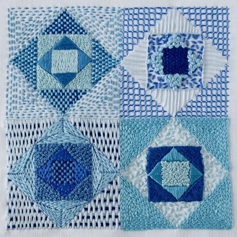 Blue Quilt Embroidery sampler1