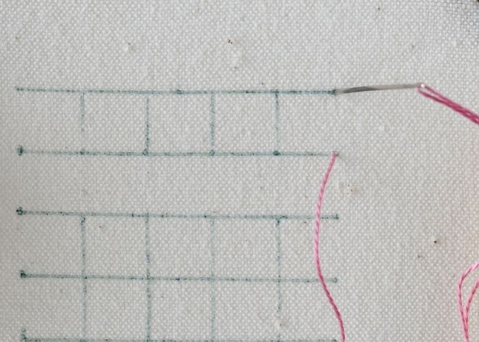 Bosnian Stitch embroidery instructions step 1