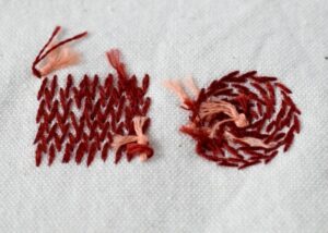 Couching Stitch Filling Reverse side