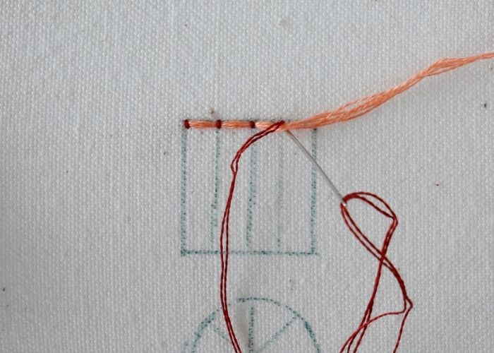 Couching Stitch Filling Step3