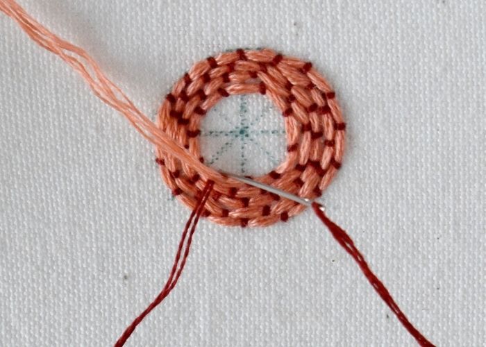 Couching Stitch Filling Circle