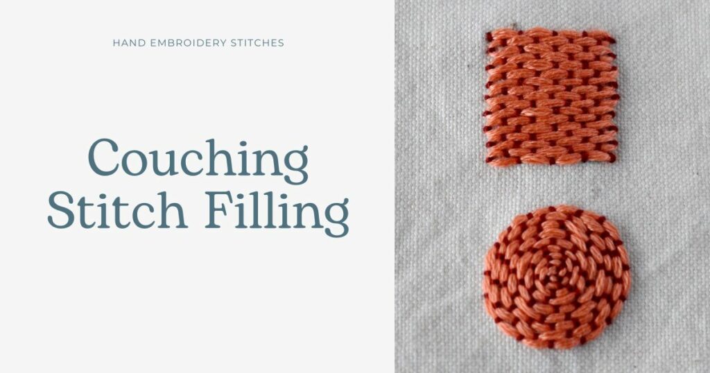 Couching Stitch Filling embroidery tutorial