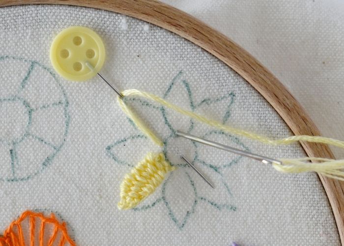 Beginner Flower Embroidery tutorial - Detached Woven Picot Stitch