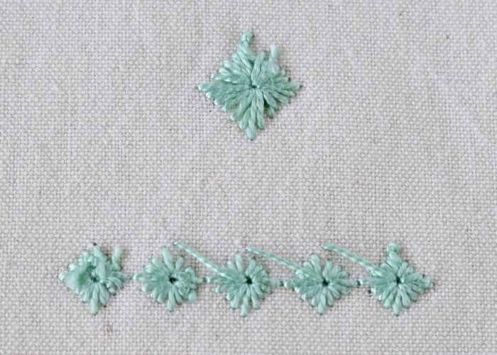 Diamond Eyelet Stitch Reverse side