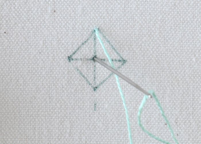 Diamond Eyelet Stitch embroidery instructions
