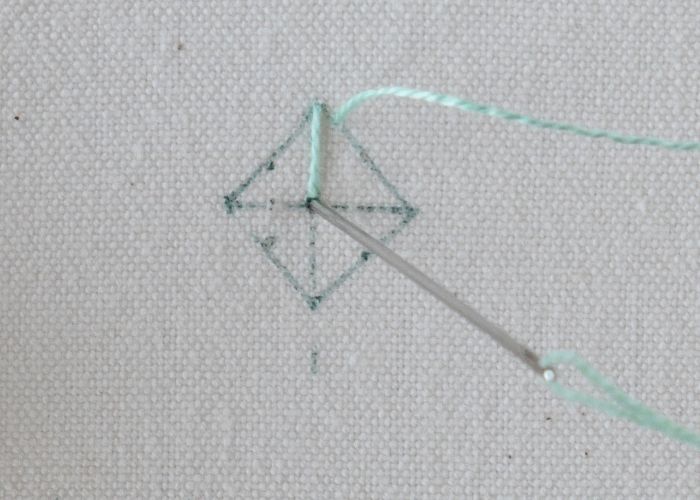 How to embroider Diamond Eyelet Stitch
